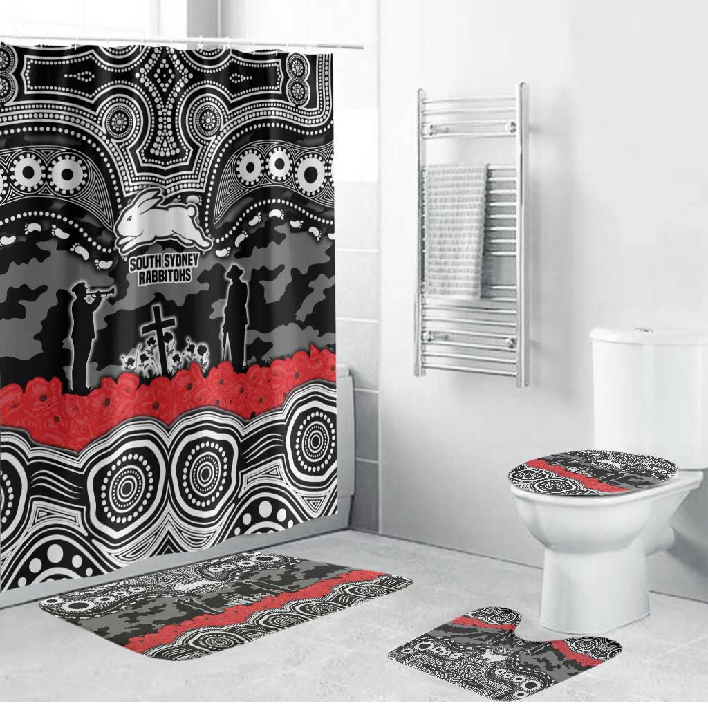 ANZAC Day South Sydney Rabbitohs Bathroom Set Military Memorial Aboriginal Indigenous Art