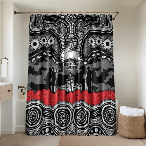 ANZAC Day South Sydney Rabbitohs Bathroom Set Military Memorial Aboriginal Indigenous Art