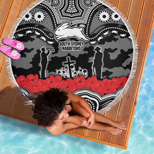 ANZAC Day South Sydney Rabbitohs Beach Blanket Military Memorial Aboriginal Indigenous Art