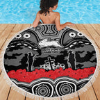 ANZAC Day South Sydney Rabbitohs Beach Blanket Military Memorial Aboriginal Indigenous Art