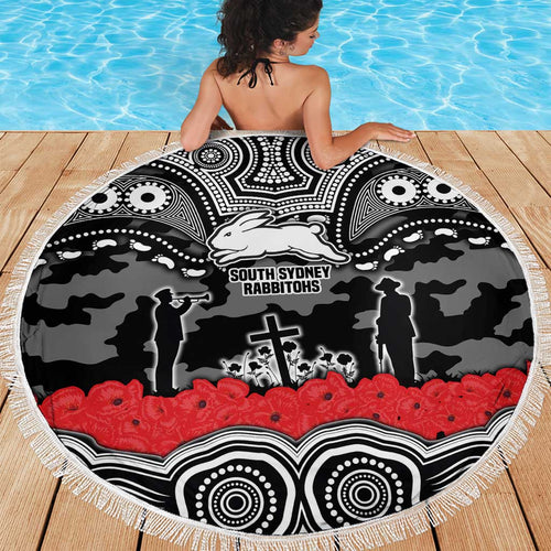 ANZAC Day South Sydney Rabbitohs Beach Blanket Military Memorial Aboriginal Indigenous Art