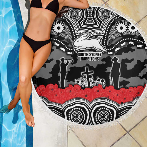 ANZAC Day South Sydney Rabbitohs Beach Blanket Military Memorial Aboriginal Indigenous Art