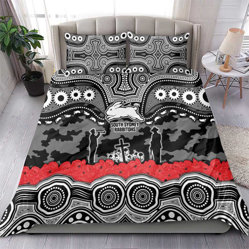 ANZAC Day South Sydney Rabbitohs Bedding Set Military Memorial Aboriginal Indigenous Art