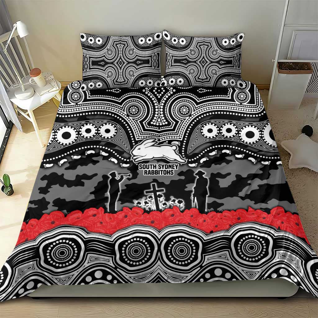 ANZAC Day South Sydney Rabbitohs Bedding Set Military Memorial Aboriginal Indigenous Art