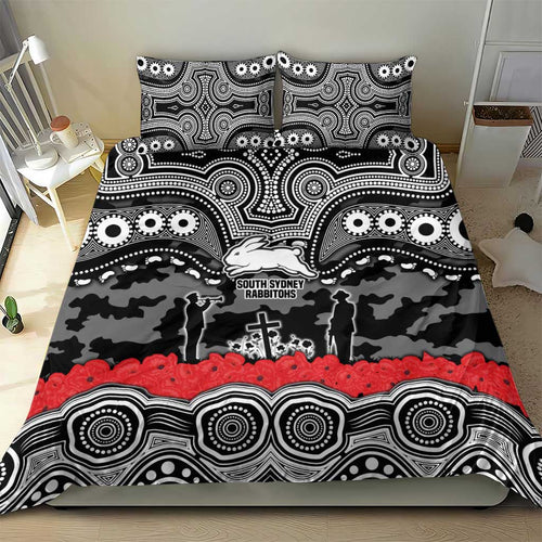 ANZAC Day South Sydney Rabbitohs Bedding Set Military Memorial Aboriginal Indigenous Art