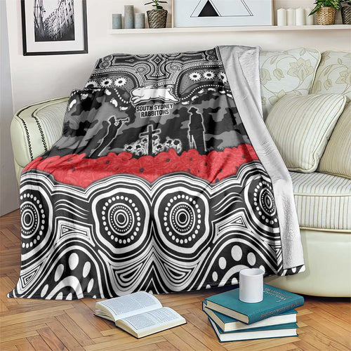 ANZAC Day South Sydney Rabbitohs Blanket Military Memorial Aboriginal Indigenous Art