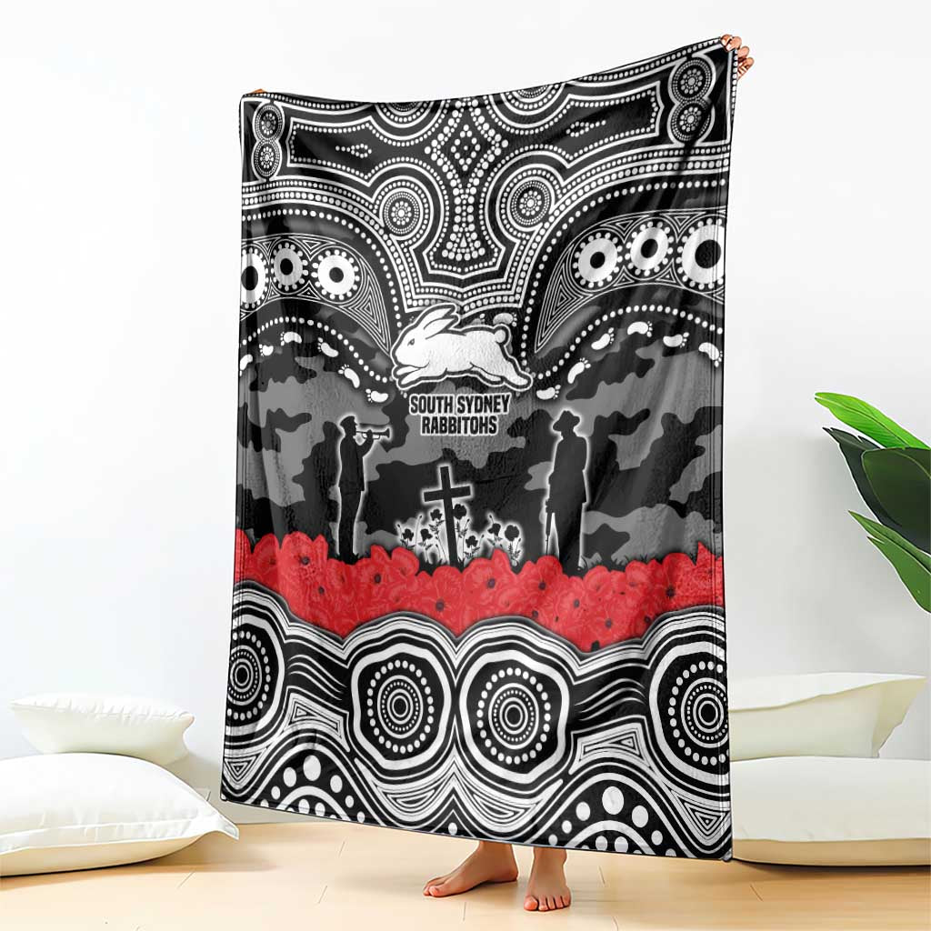 ANZAC Day South Sydney Rabbitohs Blanket Military Memorial Aboriginal Indigenous Art