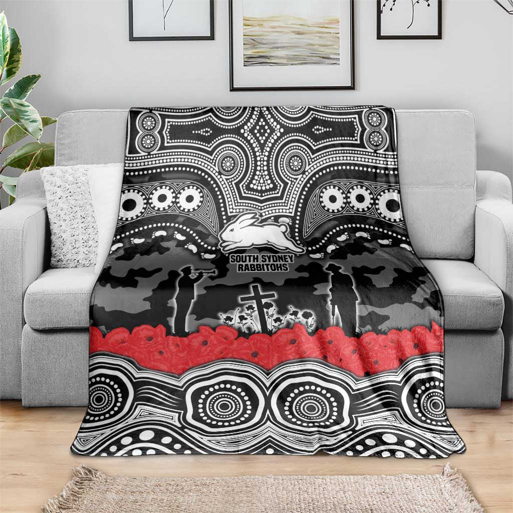 ANZAC Day South Sydney Rabbitohs Blanket Military Memorial Aboriginal Indigenous Art