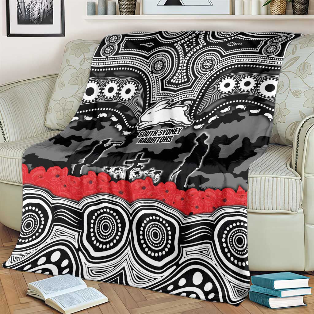 ANZAC Day South Sydney Rabbitohs Blanket Military Memorial Aboriginal Indigenous Art