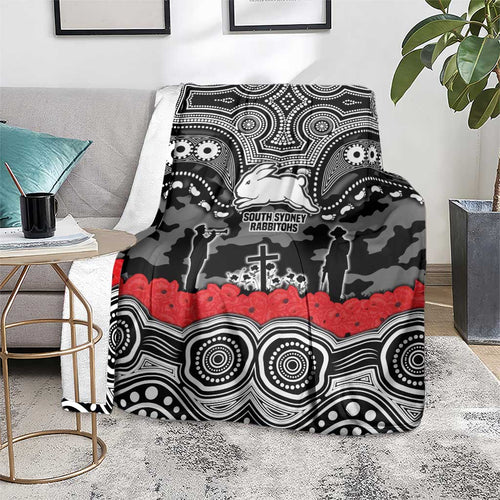 ANZAC Day South Sydney Rabbitohs Blanket Military Memorial Aboriginal Indigenous Art