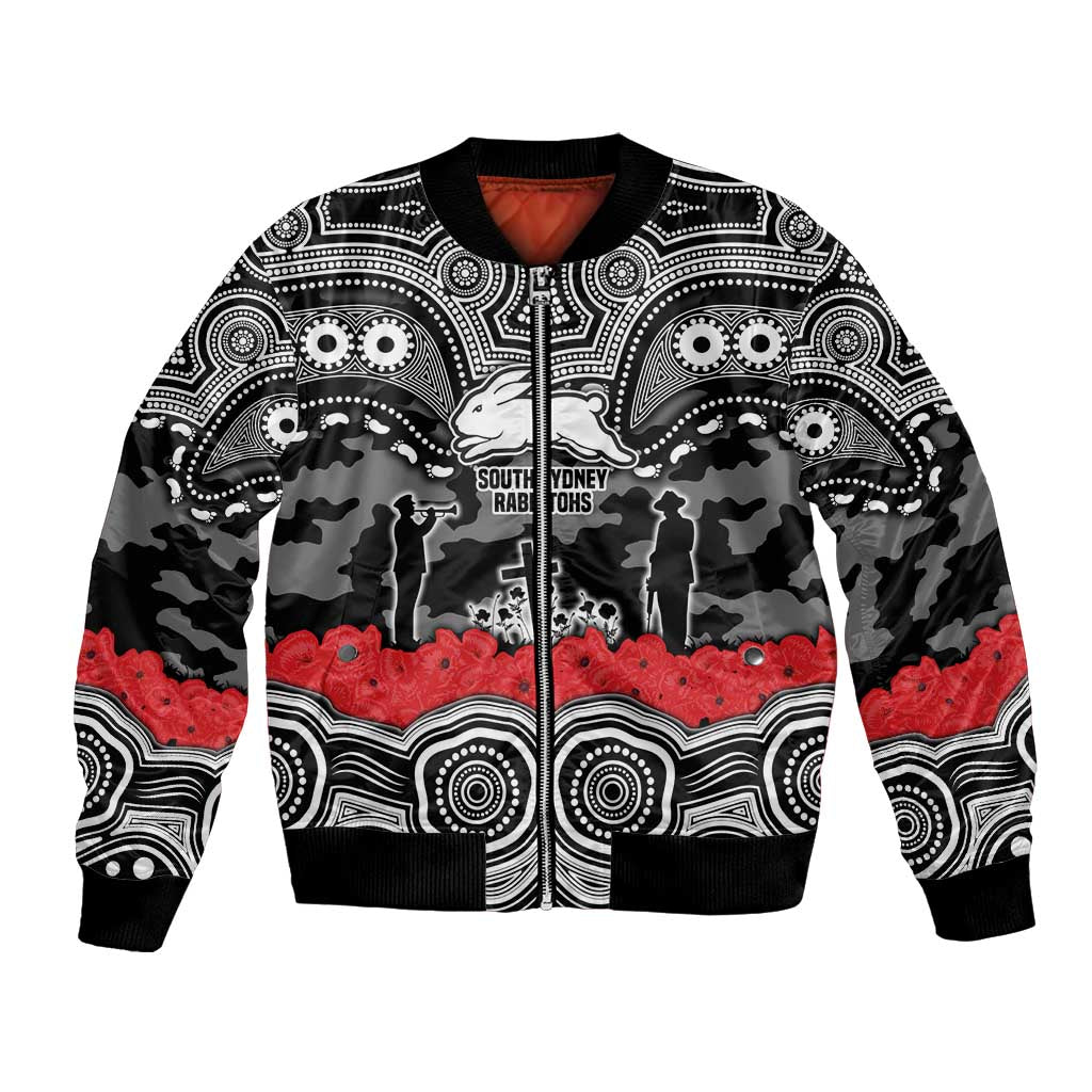 ANZAC Day South Sydney Rabbitohs Bomber Jacket Military Memorial Aboriginal Indigenous Art