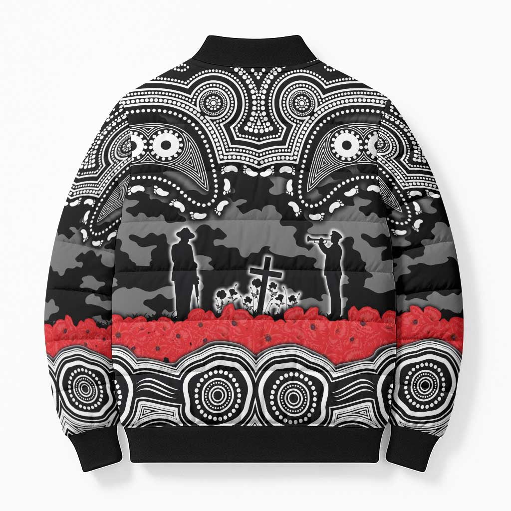 ANZAC Day South Sydney Rabbitohs Bomber Puffer Jacket Military Memorial Aboriginal Indigenous Art