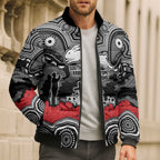 ANZAC Day South Sydney Rabbitohs Bomber Puffer Jacket Military Memorial Aboriginal Indigenous Art