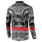 ANZAC Day South Sydney Rabbitohs Button Sweatshirt Military Memorial Aboriginal Indigenous Art