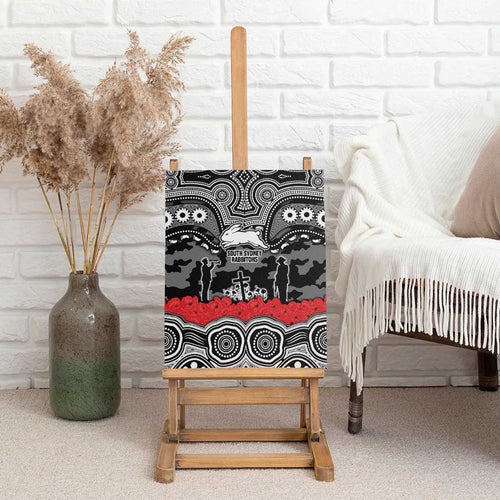 ANZAC Day South Sydney Rabbitohs Canvas Wall Art Military Memorial Aboriginal Indigenous Art