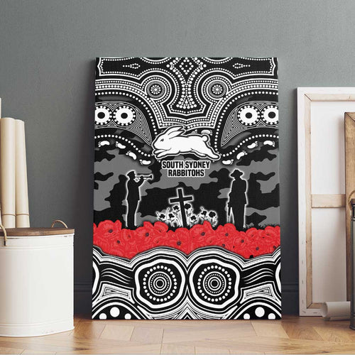 ANZAC Day South Sydney Rabbitohs Canvas Wall Art Military Memorial Aboriginal Indigenous Art
