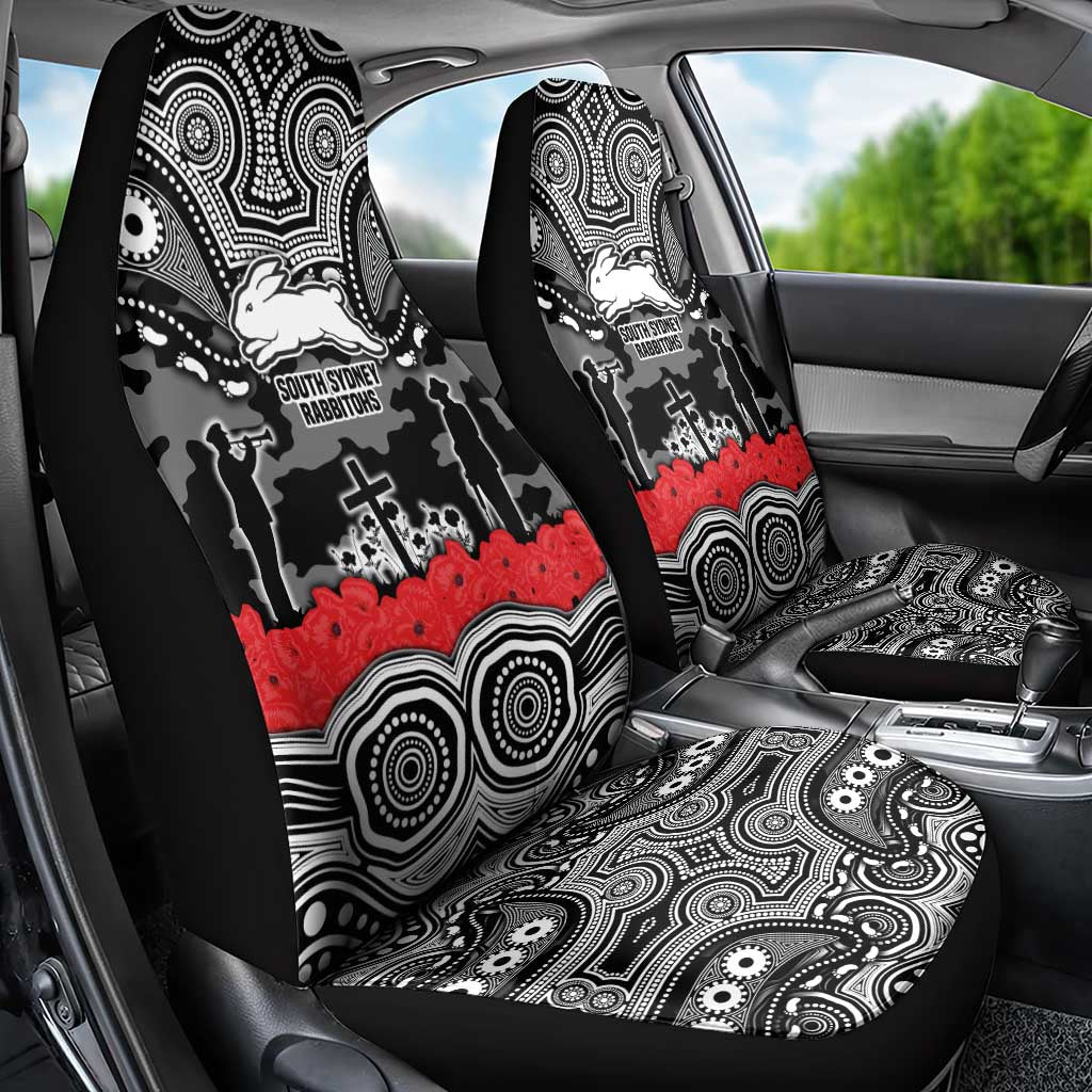 ANZAC Day South Sydney Rabbitohs Car Seat Cover Military Memorial Aboriginal Indigenous Art