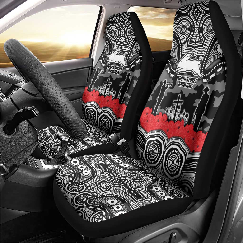 ANZAC Day South Sydney Rabbitohs Car Seat Cover Military Memorial Aboriginal Indigenous Art