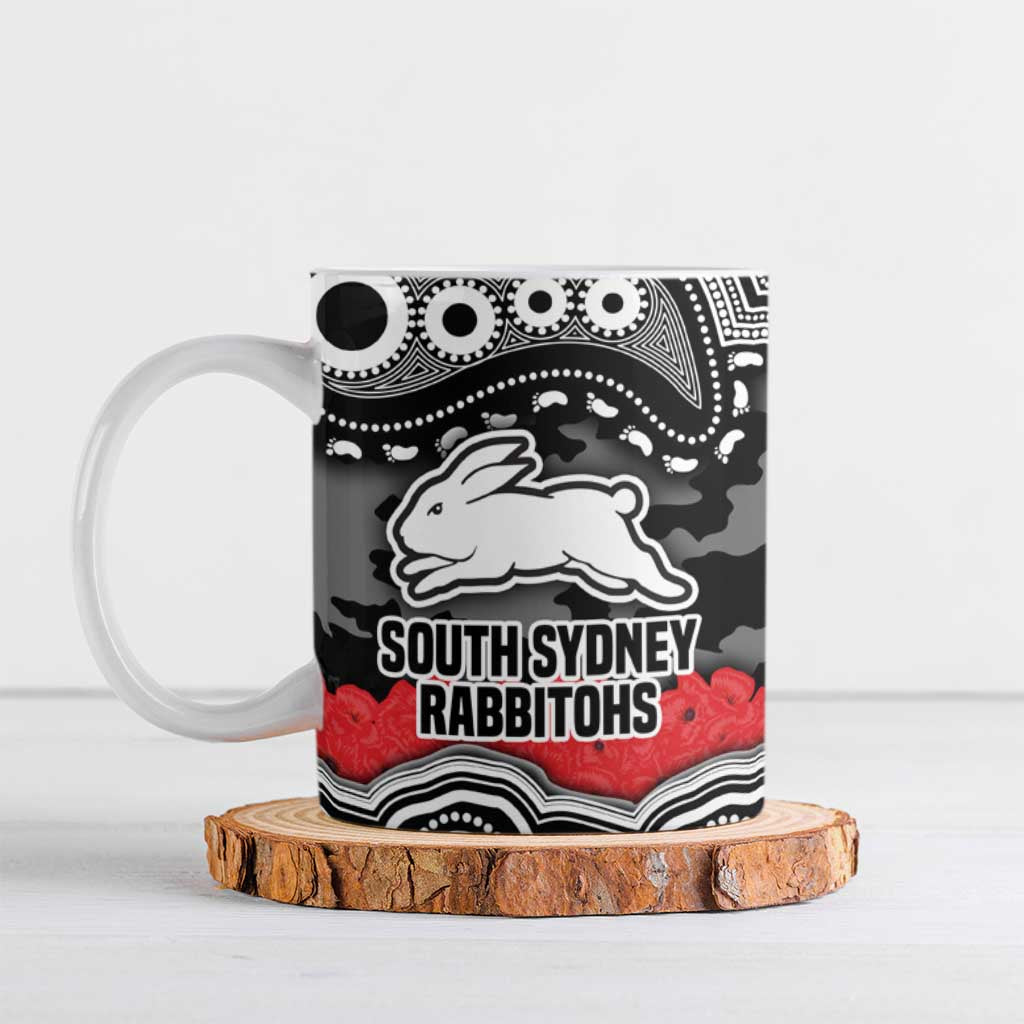 ANZAC Day South Sydney Rabbitohs Ceramic Mug Military Memorial Aboriginal Indigenous Art