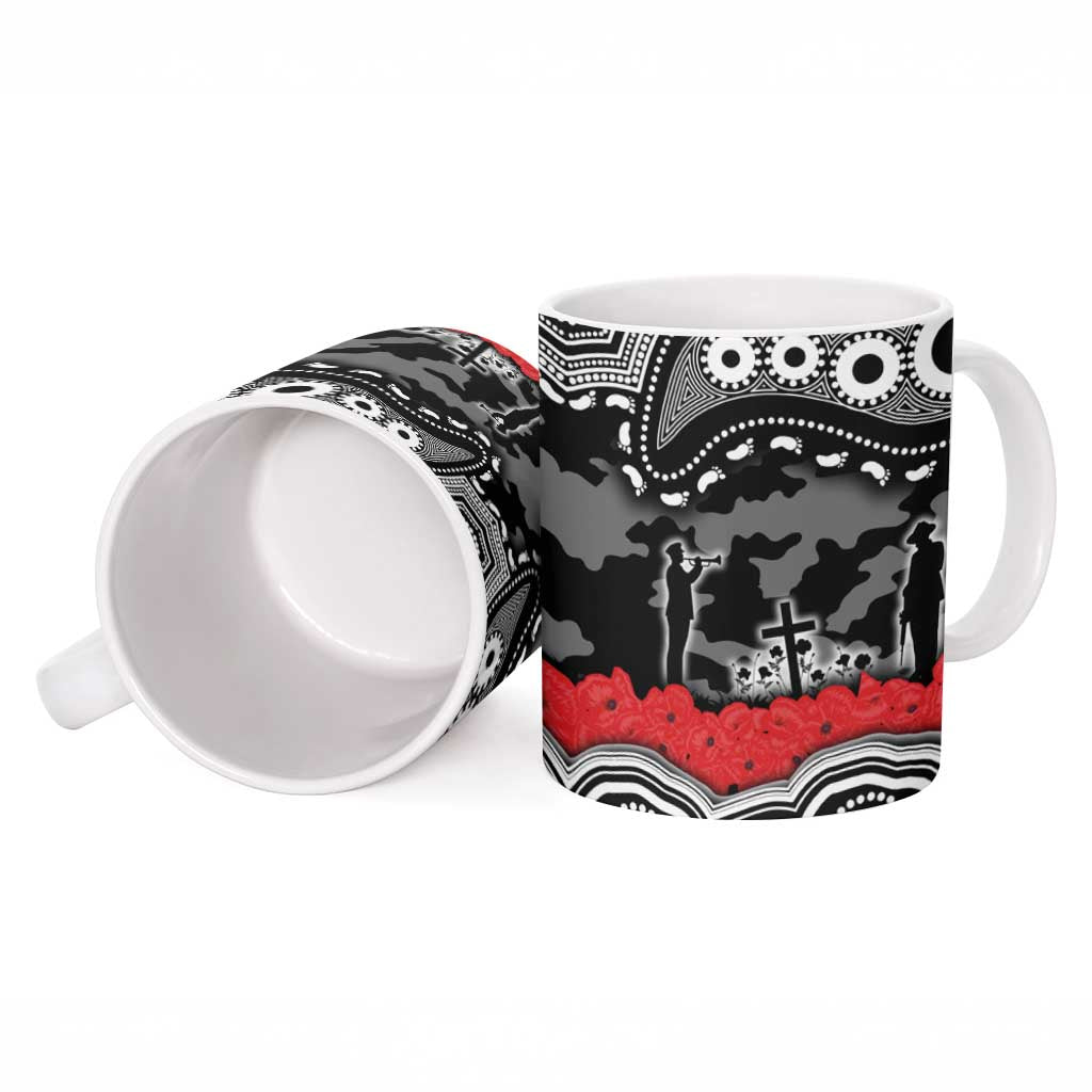 ANZAC Day South Sydney Rabbitohs Ceramic Mug Military Memorial Aboriginal Indigenous Art