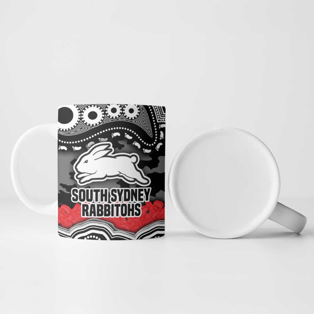ANZAC Day South Sydney Rabbitohs Ceramic Mug Military Memorial Aboriginal Indigenous Art