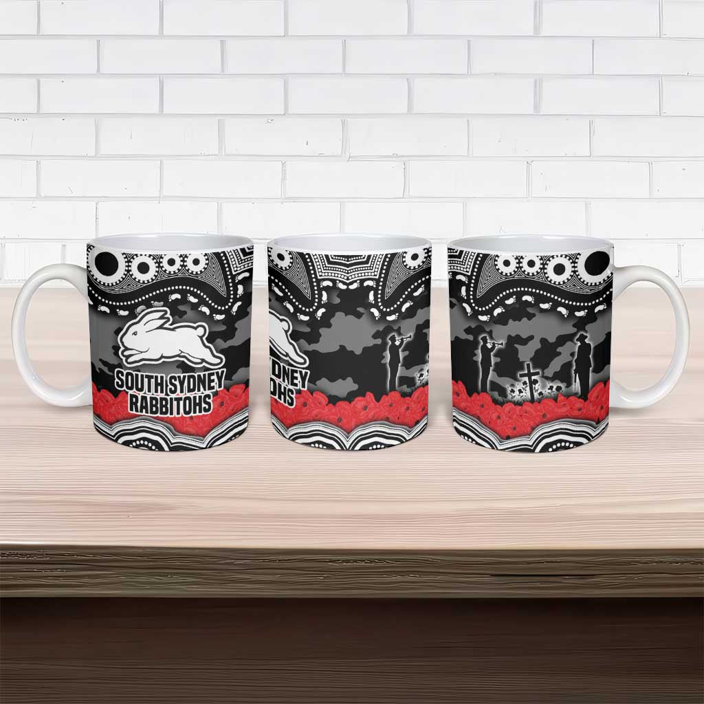 ANZAC Day South Sydney Rabbitohs Ceramic Mug Military Memorial Aboriginal Indigenous Art