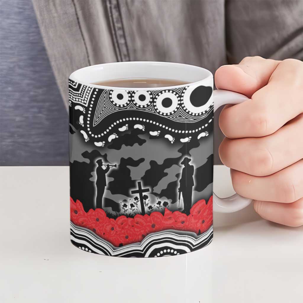 ANZAC Day South Sydney Rabbitohs Ceramic Mug Military Memorial Aboriginal Indigenous Art