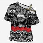 ANZAC Day South Sydney Rabbitohs Cross Shoulder Shirt Military Memorial Aboriginal Indigenous Art