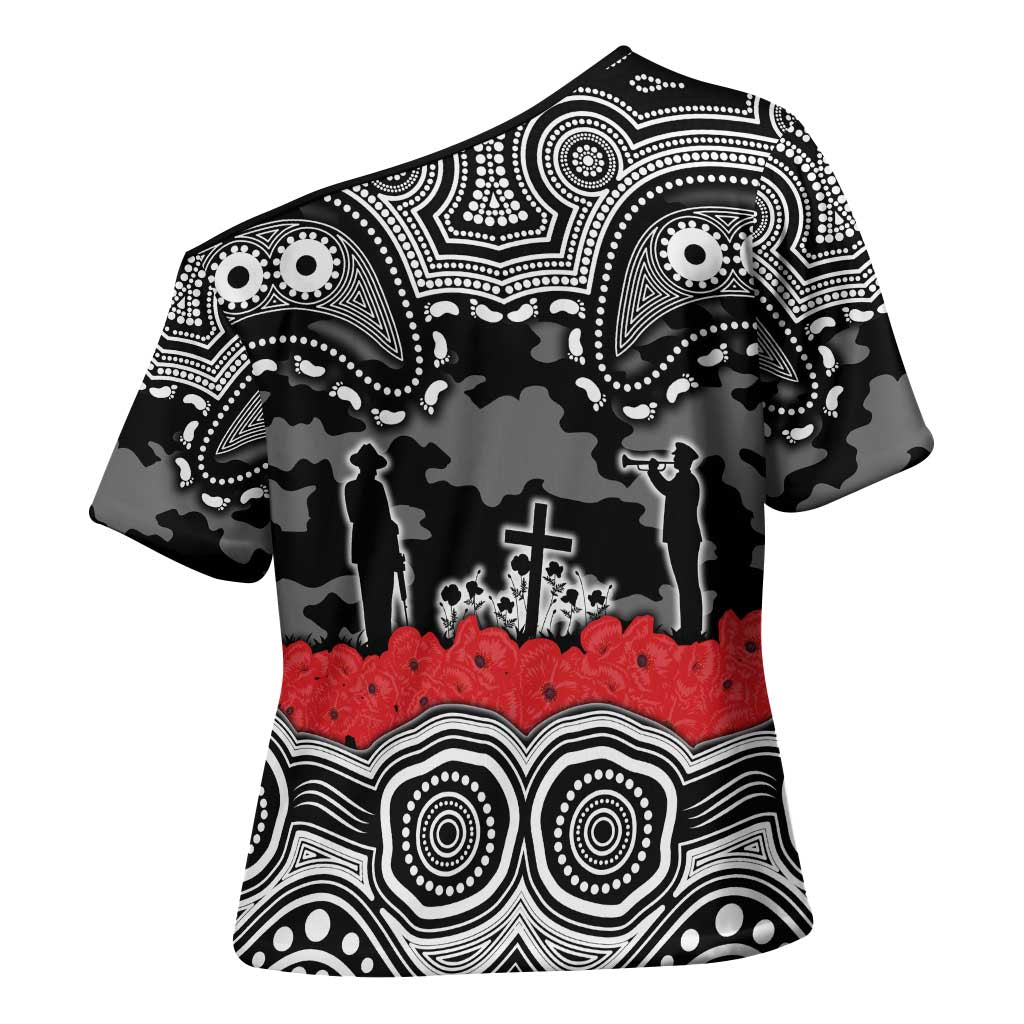 ANZAC Day South Sydney Rabbitohs Cross Shoulder Shirt Military Memorial Aboriginal Indigenous Art