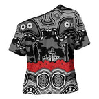 ANZAC Day South Sydney Rabbitohs Cross Shoulder Shirt Military Memorial Aboriginal Indigenous Art