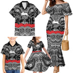 ANZAC Day South Sydney Rabbitohs Family Matching Mermaid Dress and Hawaiian Shirt Military Memorial Aboriginal Indigenous Art
