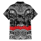 ANZAC Day South Sydney Rabbitohs Family Matching Off Shoulder Short Dress and Hawaiian Shirt Military Memorial Aboriginal Indigenous Art