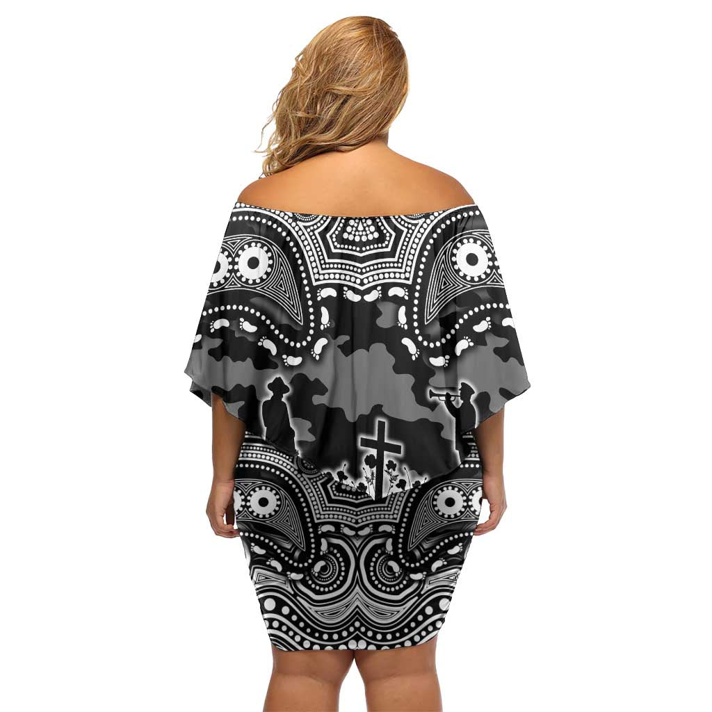 ANZAC Day South Sydney Rabbitohs Family Matching Off Shoulder Short Dress and Hawaiian Shirt Military Memorial Aboriginal Indigenous Art