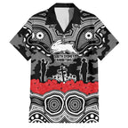 ANZAC Day South Sydney Rabbitohs Family Matching Puletasi and Hawaiian Shirt Military Memorial Aboriginal Indigenous Art