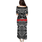 ANZAC Day South Sydney Rabbitohs Family Matching Puletasi and Hawaiian Shirt Military Memorial Aboriginal Indigenous Art