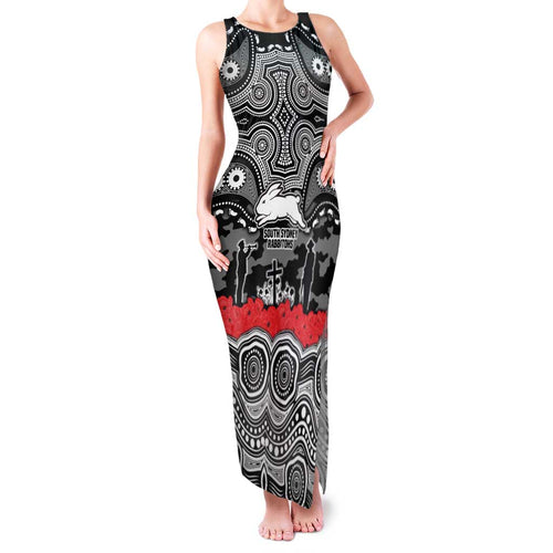 ANZAC Day South Sydney Rabbitohs Family Matching Tank Maxi Dress and Hawaiian Shirt Military Memorial Aboriginal Indigenous Art