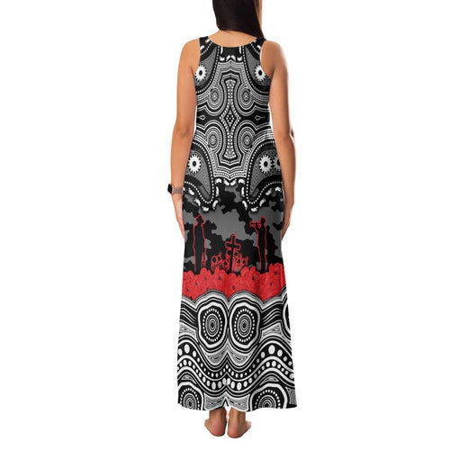 ANZAC Day South Sydney Rabbitohs Family Matching Tank Maxi Dress and Hawaiian Shirt Military Memorial Aboriginal Indigenous Art