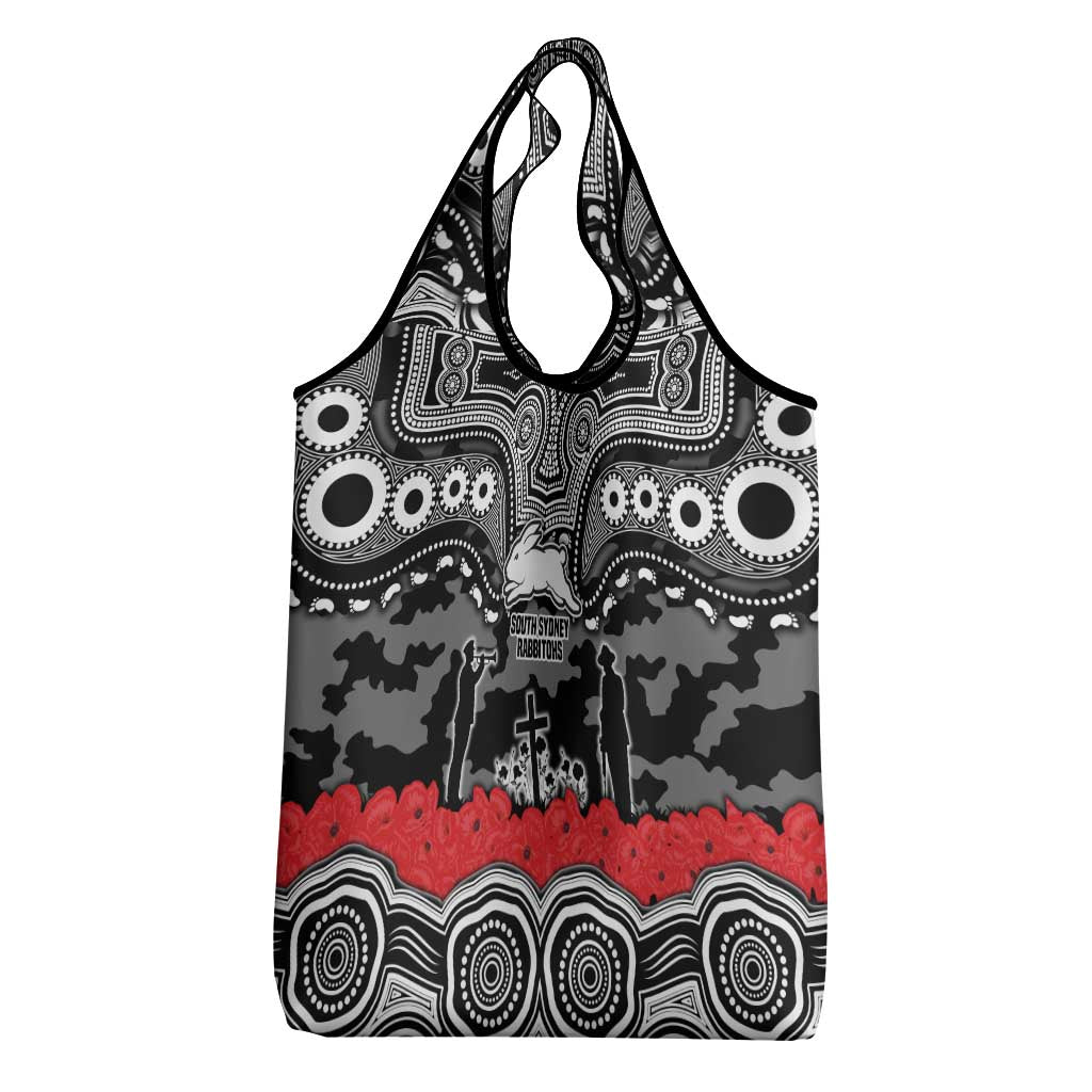 ANZAC Day South Sydney Rabbitohs Grocery Bag Military Memorial Aboriginal Indigenous Art