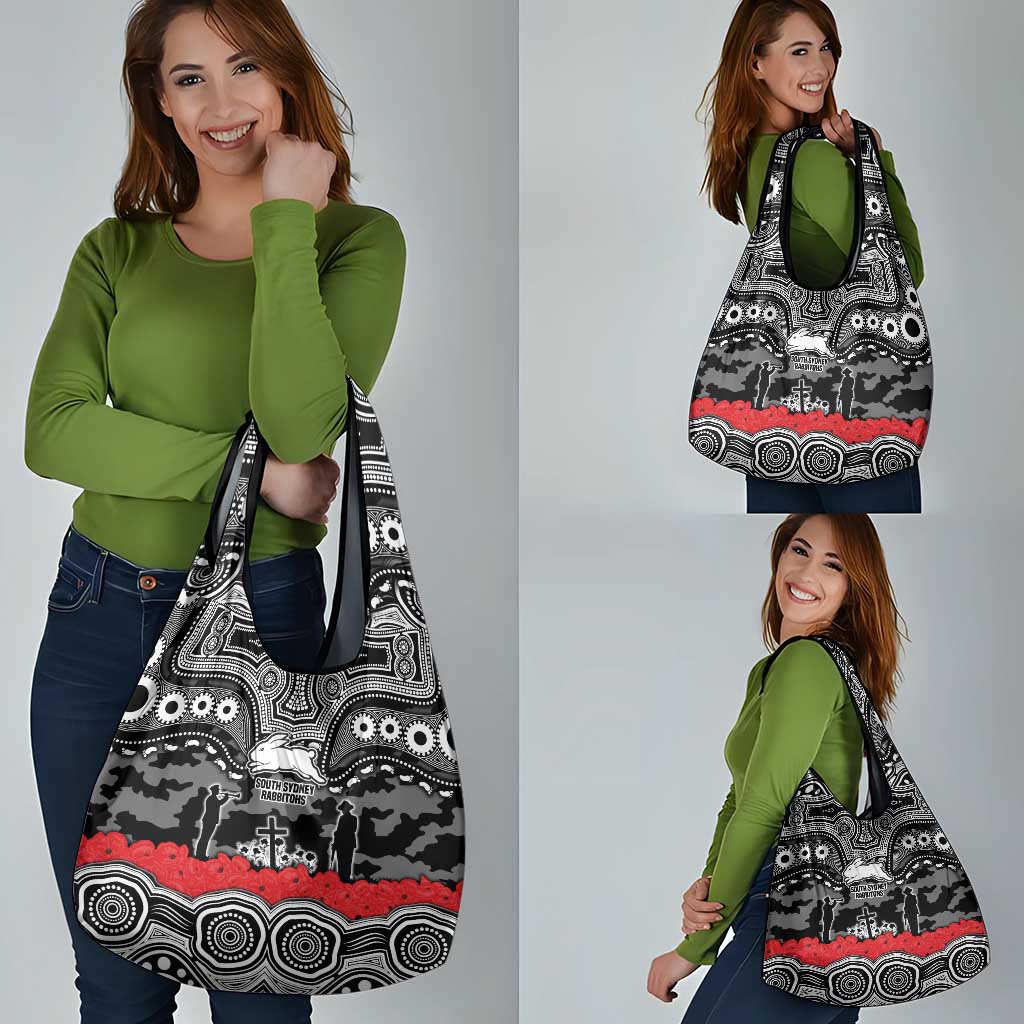 ANZAC Day South Sydney Rabbitohs Grocery Bag Military Memorial Aboriginal Indigenous Art