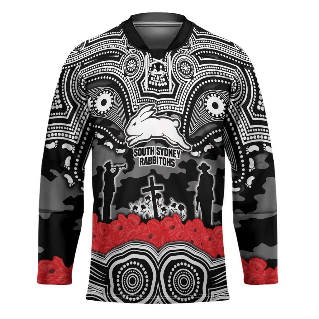 ANZAC Day South Sydney Rabbitohs Hockey Jersey Military Memorial Aboriginal Indigenous Art