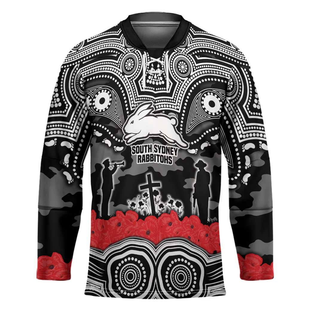 ANZAC Day South Sydney Rabbitohs Hockey Jersey Military Memorial Aboriginal Indigenous Art