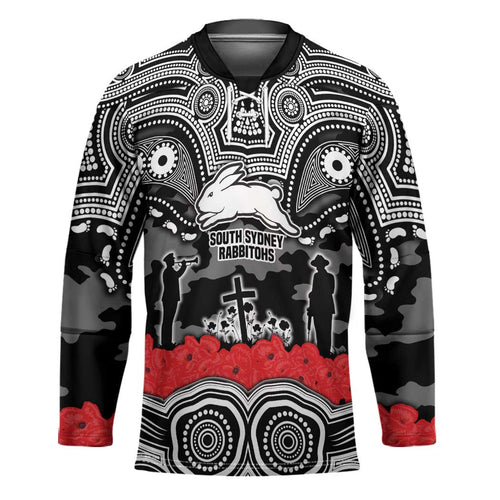 ANZAC Day South Sydney Rabbitohs Hockey Jersey Military Memorial Aboriginal Indigenous Art