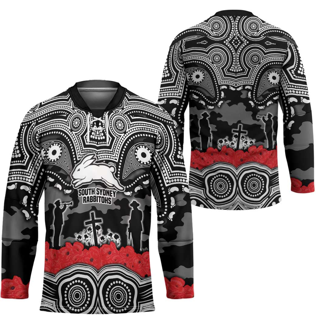 ANZAC Day South Sydney Rabbitohs Hockey Jersey Military Memorial Aboriginal Indigenous Art