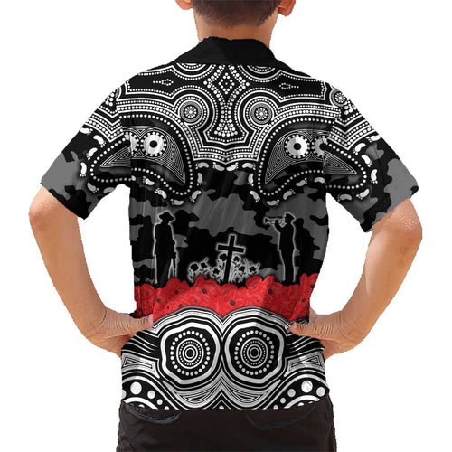 ANZAC Day South Sydney Rabbitohs Kid Hawaiian Shirt Military Memorial Aboriginal Indigenous Art