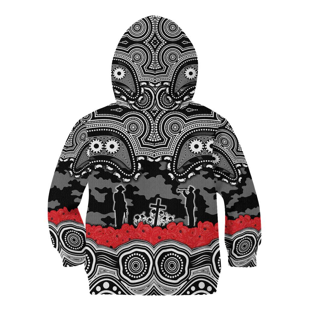 ANZAC Day South Sydney Rabbitohs Kid Hoodie Military Memorial Aboriginal Indigenous Art