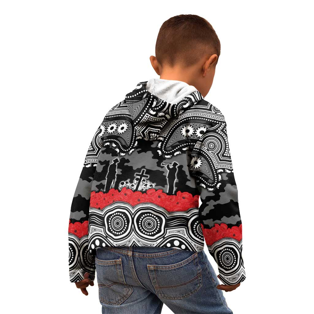 ANZAC Day South Sydney Rabbitohs Kid Hoodie Military Memorial Aboriginal Indigenous Art