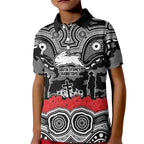ANZAC Day South Sydney Rabbitohs Kid Polo Shirt Military Memorial Aboriginal Indigenous Art