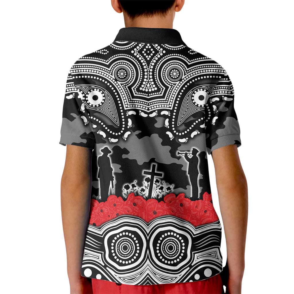 ANZAC Day South Sydney Rabbitohs Kid Polo Shirt Military Memorial Aboriginal Indigenous Art