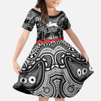 ANZAC Day South Sydney Rabbitohs Kid Short Sleeve Dress Military Memorial Aboriginal Indigenous Art