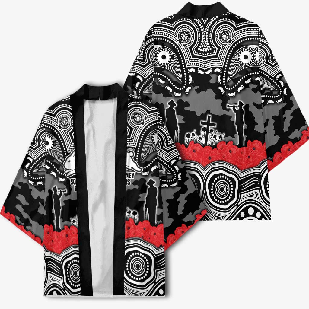 ANZAC Day South Sydney Rabbitohs Kimono Military Memorial Aboriginal Indigenous Art